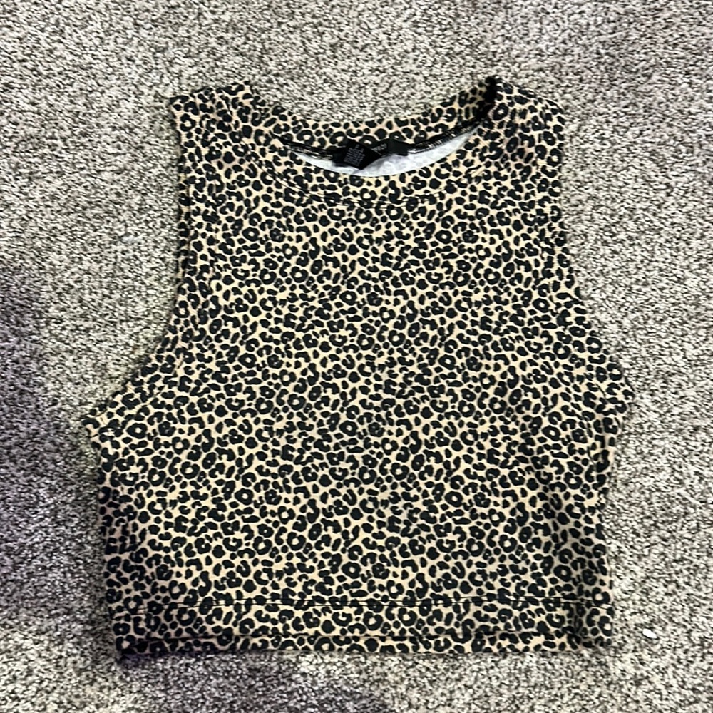 High neck cheetah print tank top